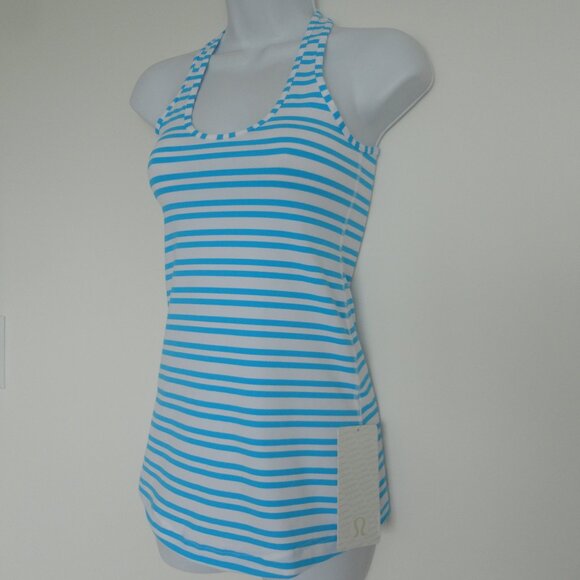 NWT LULULEMON TWSP Blue Stripe Soft Luon Cool Racerback Tank Top 4 - Picture 2 of 7